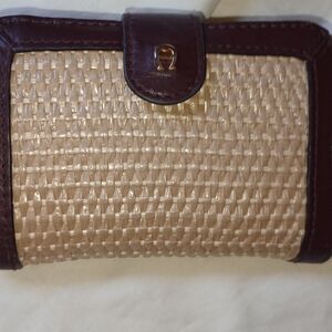 Vintage 1970's Etienne Aigner Handmade Leather Woven Wallet